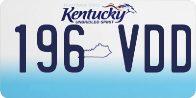 KY license plate 196VDD