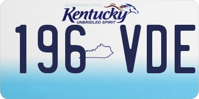 KY license plate 196VDE