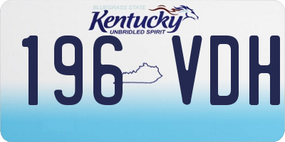 KY license plate 196VDH