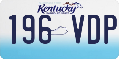 KY license plate 196VDP