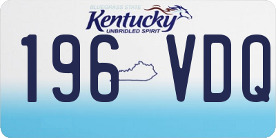 KY license plate 196VDQ
