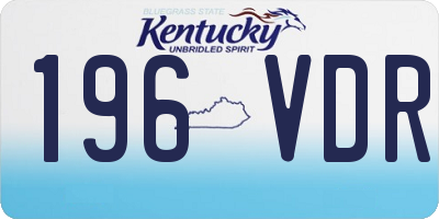 KY license plate 196VDR