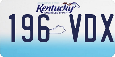 KY license plate 196VDX