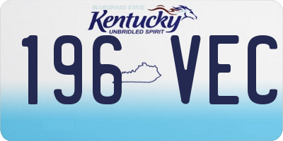 KY license plate 196VEC