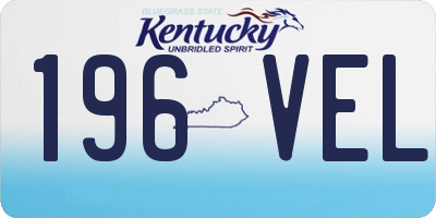 KY license plate 196VEL