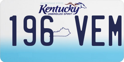 KY license plate 196VEM