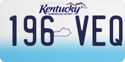 KY license plate 196VEQ