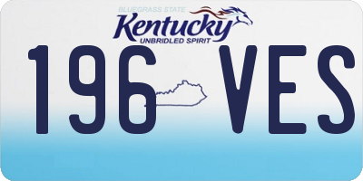 KY license plate 196VES