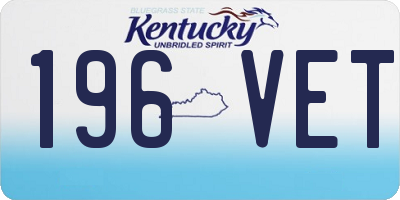 KY license plate 196VET