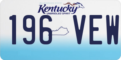 KY license plate 196VEW
