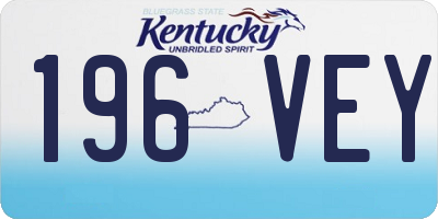 KY license plate 196VEY