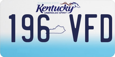 KY license plate 196VFD