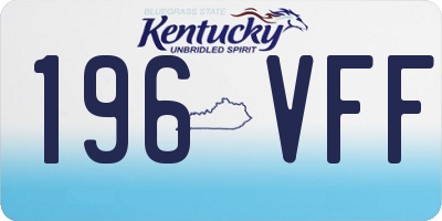 KY license plate 196VFF