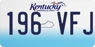KY license plate 196VFJ