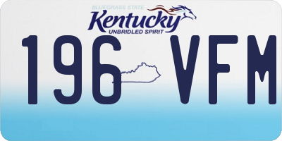 KY license plate 196VFM