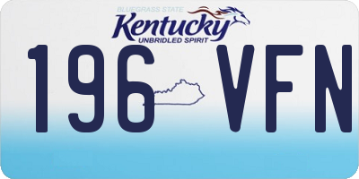 KY license plate 196VFN