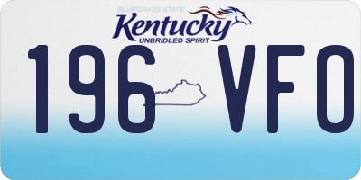 KY license plate 196VFO