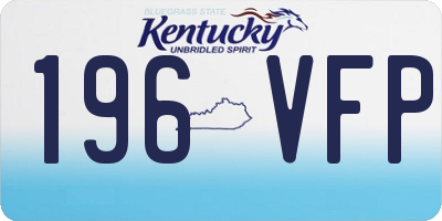 KY license plate 196VFP