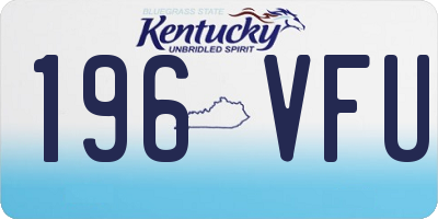 KY license plate 196VFU