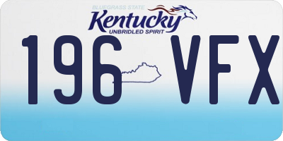 KY license plate 196VFX