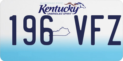 KY license plate 196VFZ