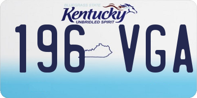 KY license plate 196VGA