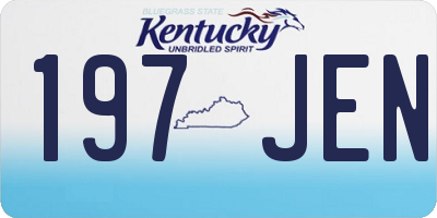 KY license plate 197JEN