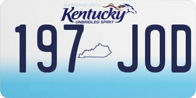 KY license plate 197JOD