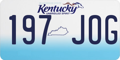 KY license plate 197JOG