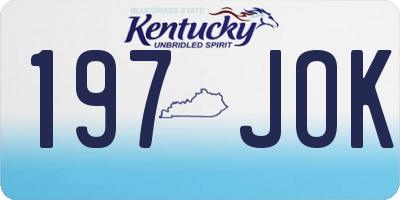 KY license plate 197JOK
