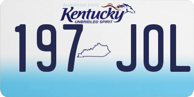 KY license plate 197JOL
