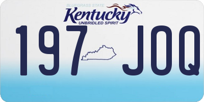 KY license plate 197JOQ