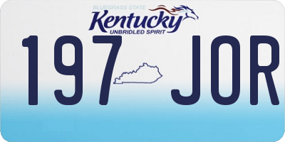 KY license plate 197JOR