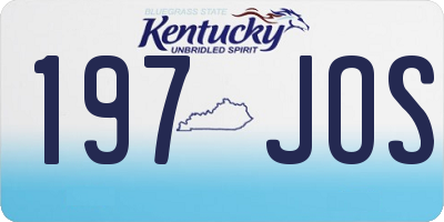 KY license plate 197JOS