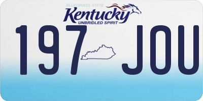 KY license plate 197JOU
