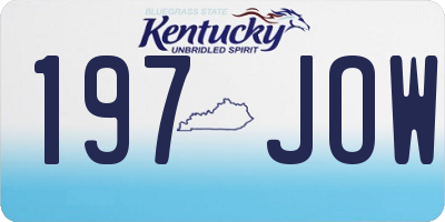 KY license plate 197JOW