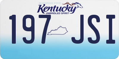 KY license plate 197JSI
