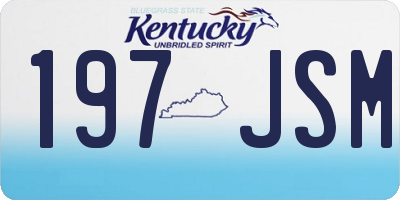 KY license plate 197JSM