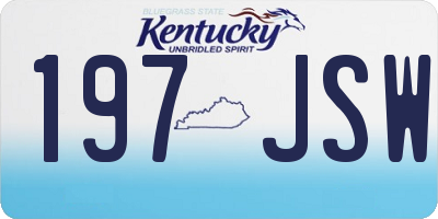 KY license plate 197JSW