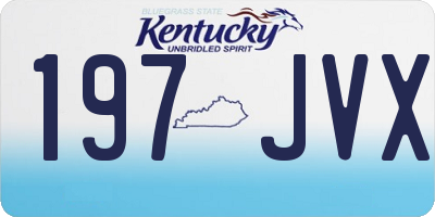 KY license plate 197JVX