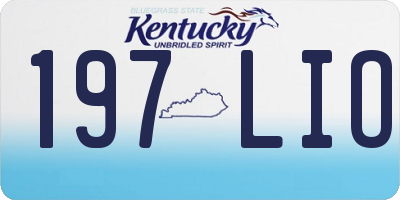 KY license plate 197LIO