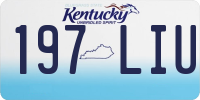 KY license plate 197LIU