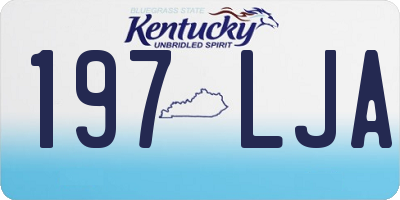 KY license plate 197LJA