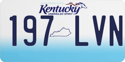 KY license plate 197LVN