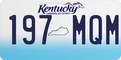 KY license plate 197MQM
