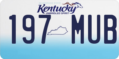 KY license plate 197MUB