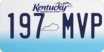 KY license plate 197MVP