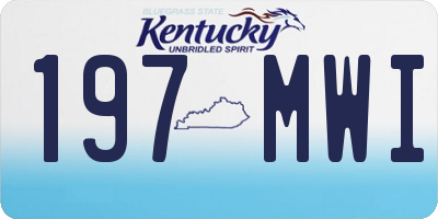 KY license plate 197MWI