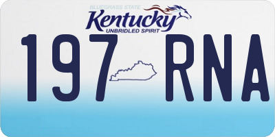 KY license plate 197RNA