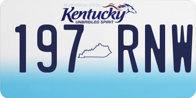 KY license plate 197RNW